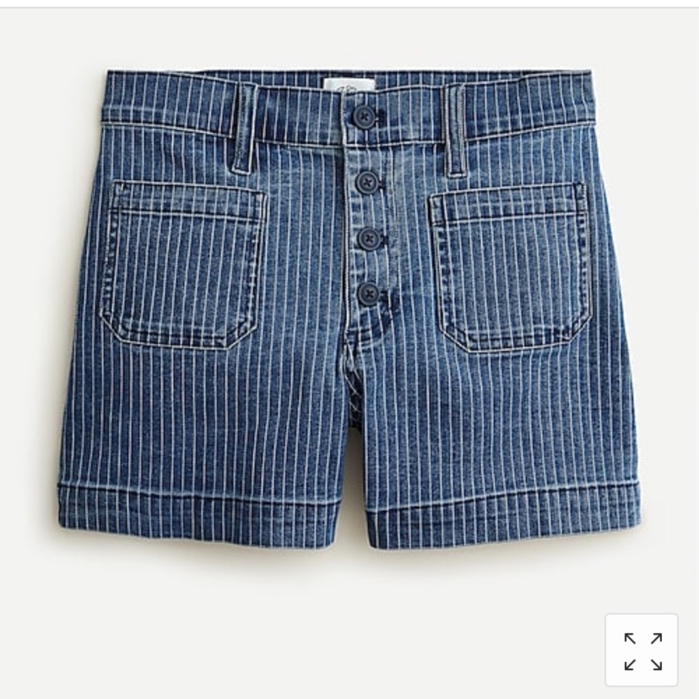 j. Crew denim short in herringbone stripe